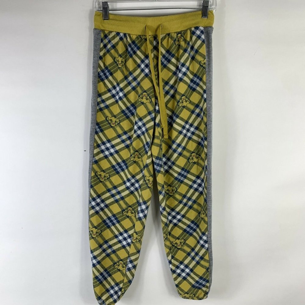 Disney The Lion King Pajama Pants Women's XS Plaid Simba Mid Rise Drawstring